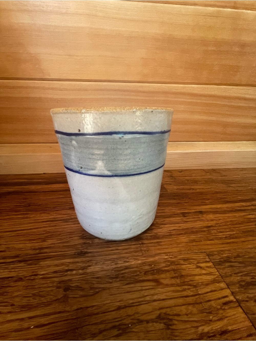 Handmade Ceramic Colander/Cheese Strainer/Berry Bowl in Light Blue and White